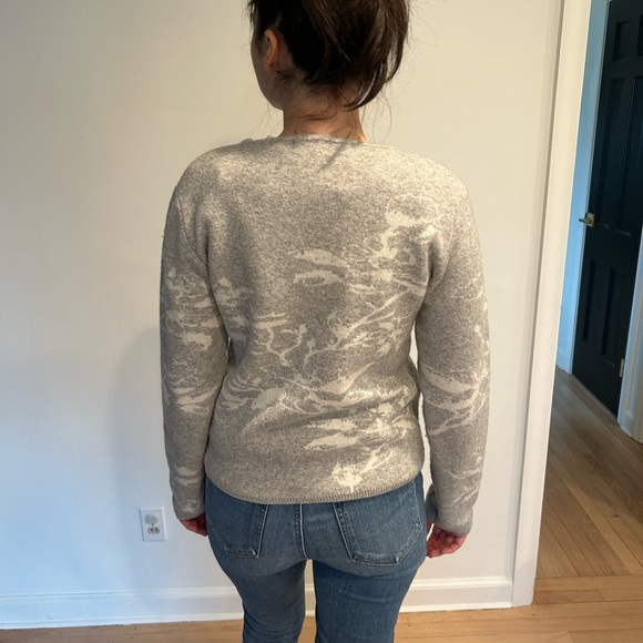 BIANCO & BLU Italy merino wool basic light grey sweater sz S Anthropologie - Picture 3 of 6